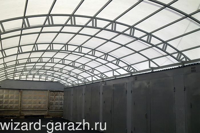 Прозрачный навес 5x13 м